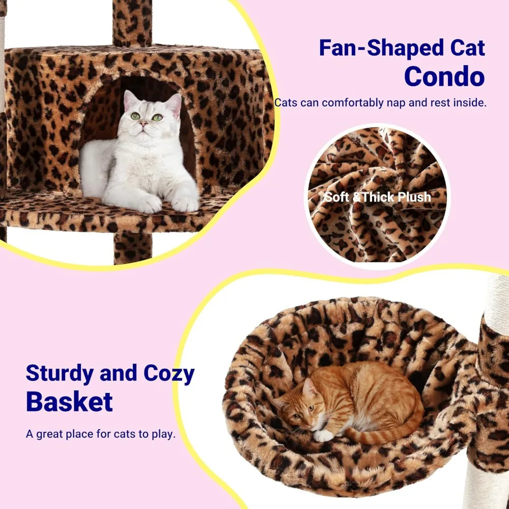 Indoor Corner Cat Tower With Cozy Baskets And Houses