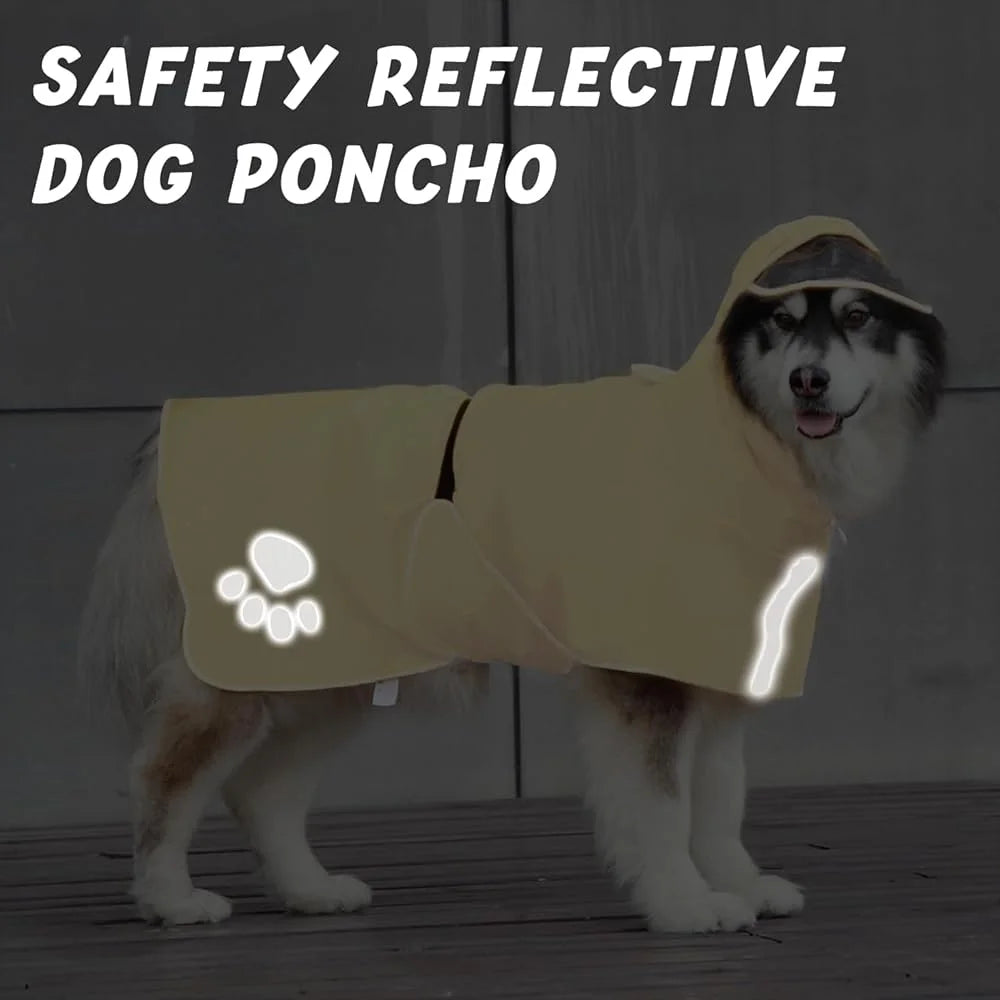 HighConcerned Dog Hooded Reflective Raincoat Jacket