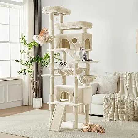 Multi Level Cat Tree Tower With Hammock And Scratching Posts