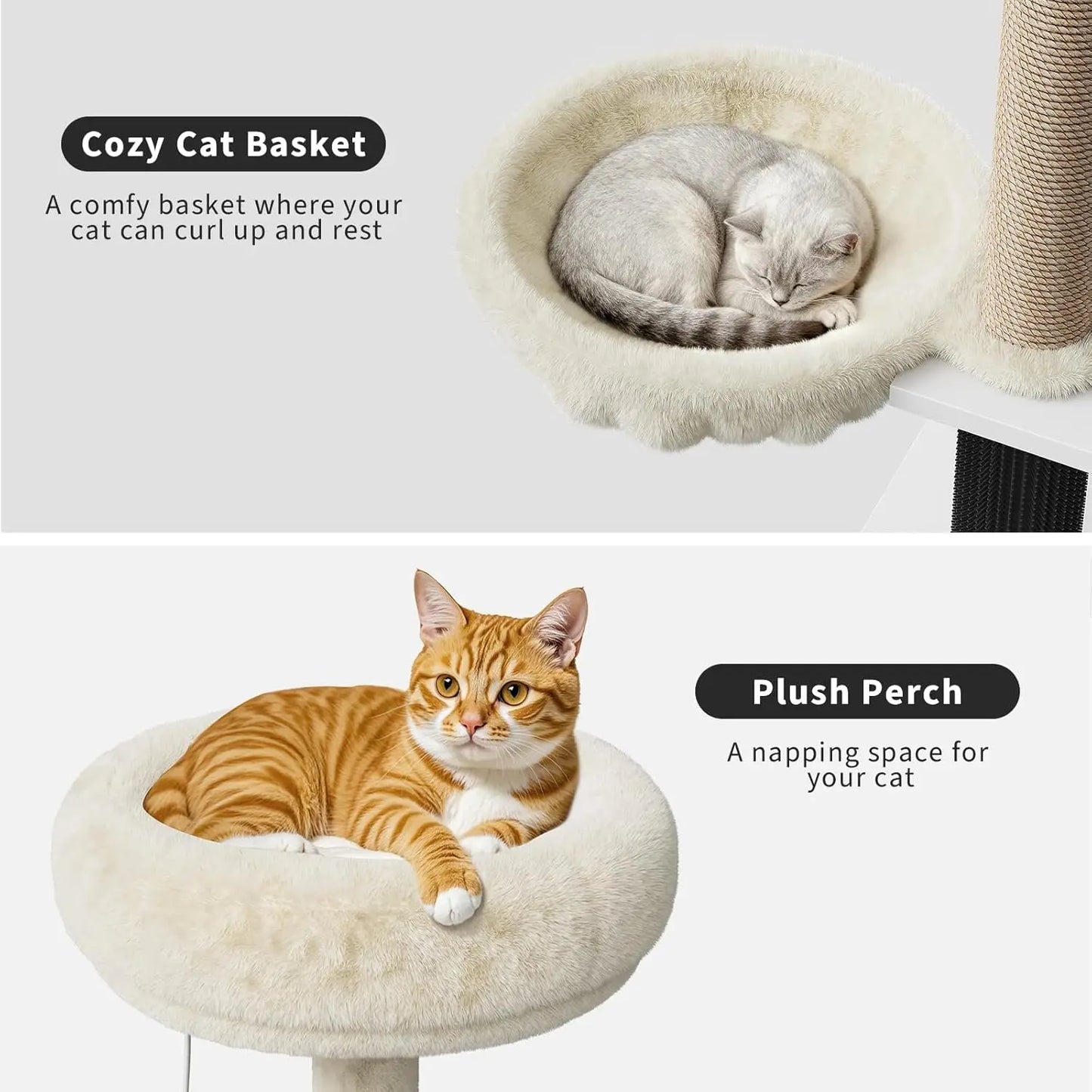 HiMISSCN Litter Box Enclosure Cat Tree 2-in-1 Washroom Furniture
