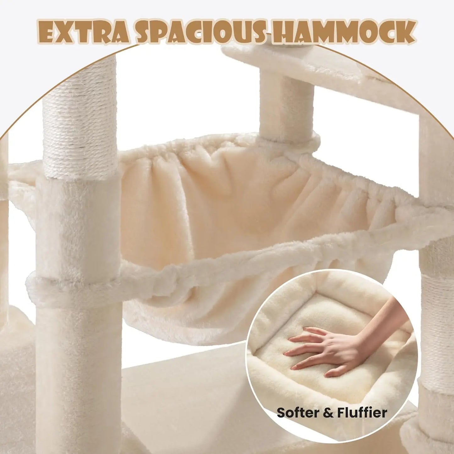 Multi Level Cat Tree Tower With Hammock And Scratching Posts