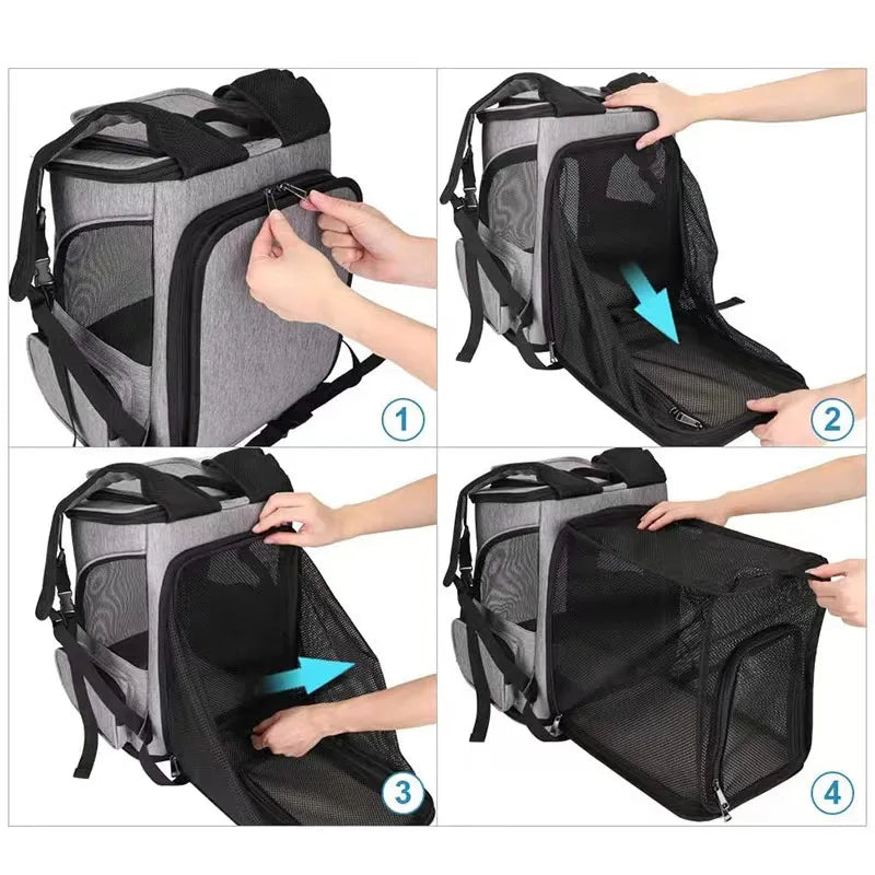 Breed Breathable Cat and Dog Carrier Backpack Travel Bag