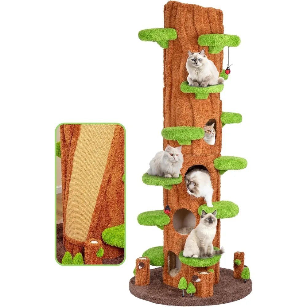 Indoor Cat Tree Tower With Plush Cushion And Scratching Board