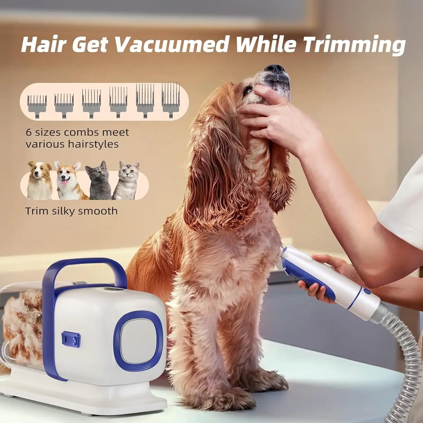 XMSJ Dog Grooming Kit With Vacuum Low Noise Clipper Set