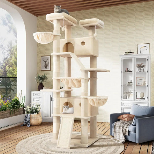 Multi Level Cat Tree Tower With Hammock And Scratching Posts