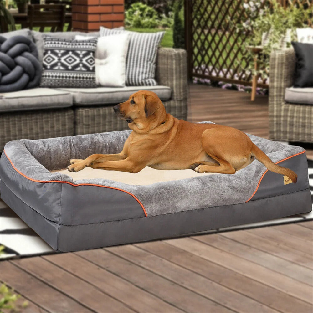 BORWARTCN Orthopedic Memory Foam Dog Bed Sofa Waterproof Removable Cover