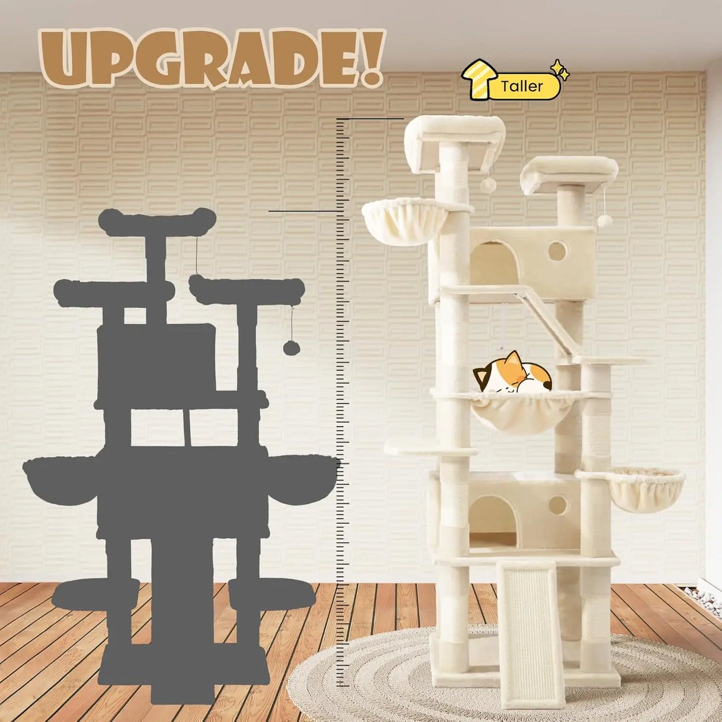 Multi Level Cat Tree Tower With Hammock And Scratching Posts