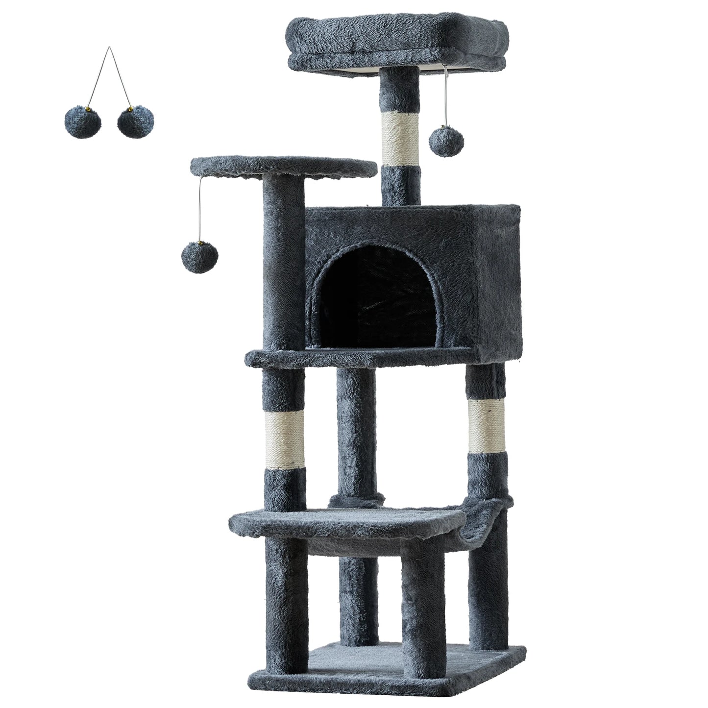 JHK Cat Tree Multi Level Indoor Climbing Tower With Sisal Posts