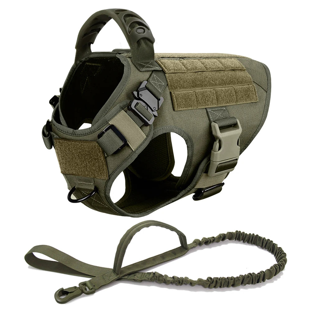 PETRAVELCN Tactical Dog Harness Leash Set For Working Dogs