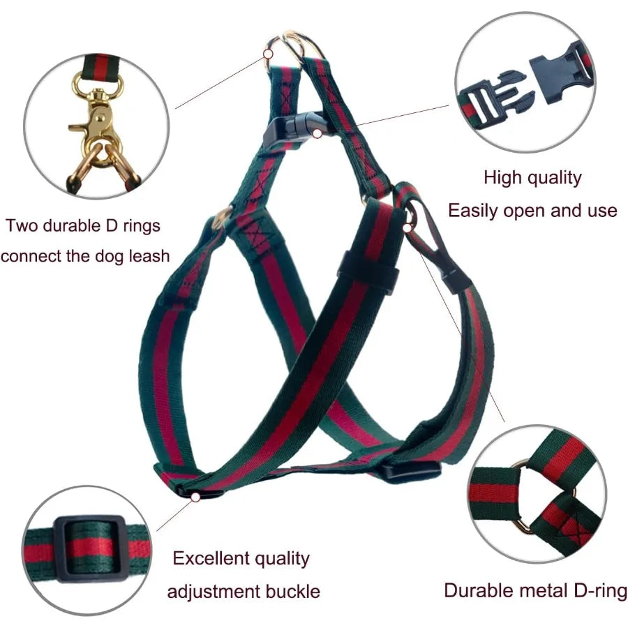 Soft Adjustable Dog Harness And Leash Set For Small Puppies Comfortable Chest Fit