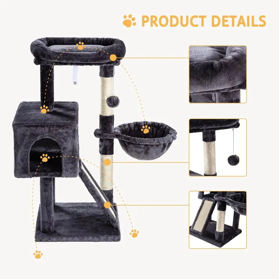 XMSJ CERLIN Cat Tree With Hammock And Sisal Scratching Post