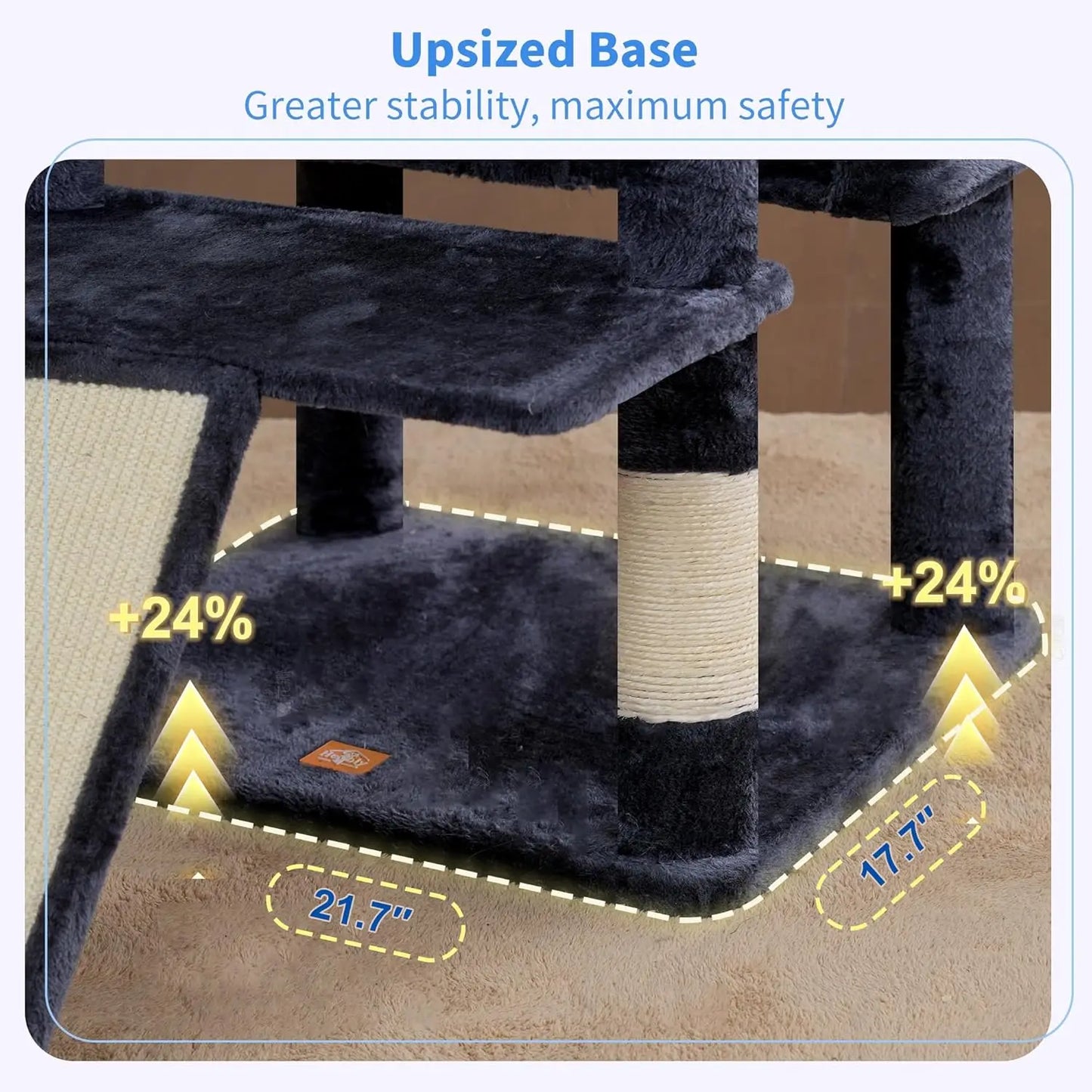 Premium Cat Tree For Large Indoor Cats With Scratching Board