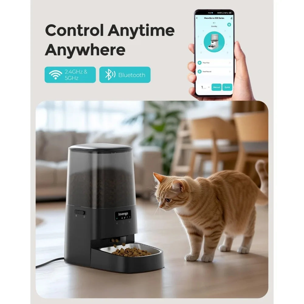 MeowServe S20 Automatic Cat Feeder With Stainless Steel Bowl