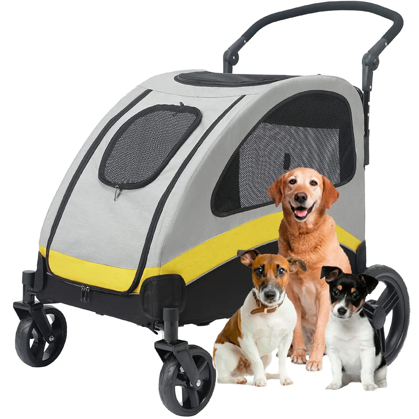Large Dog Stroller Four Wheel Jogger Cart Travel Carrier