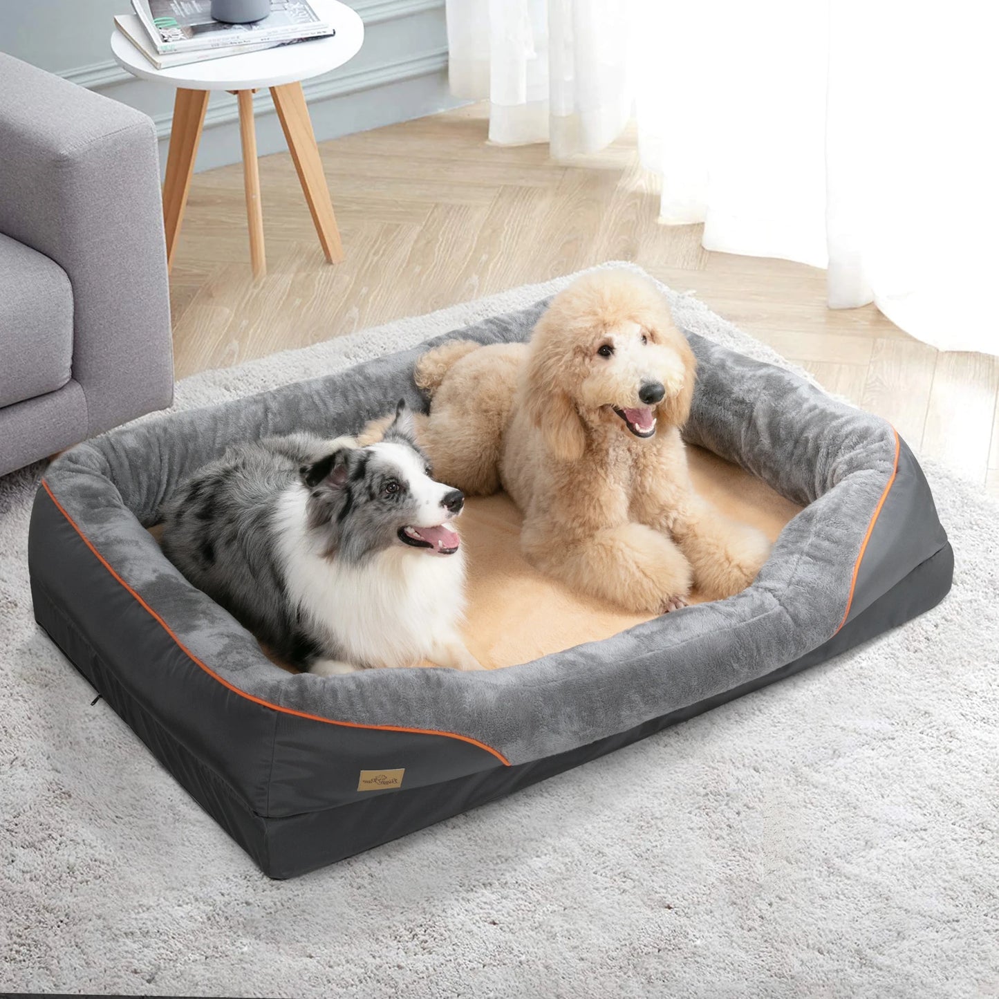 BINGOPAWCN Large Dog Bed Anti Allergy Washable Fleece Cover Waterproof