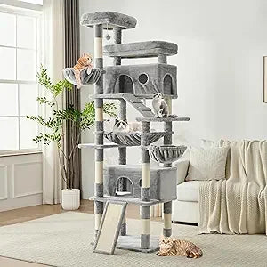 Multi Level Cat Tree Tower With Hammock And Scratching Posts