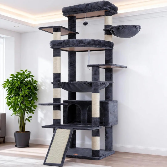 Premium Cat Tree For Large Indoor Cats With Scratching Board