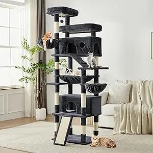 Multi Level Cat Tree Tower With Hammock And Scratching Posts