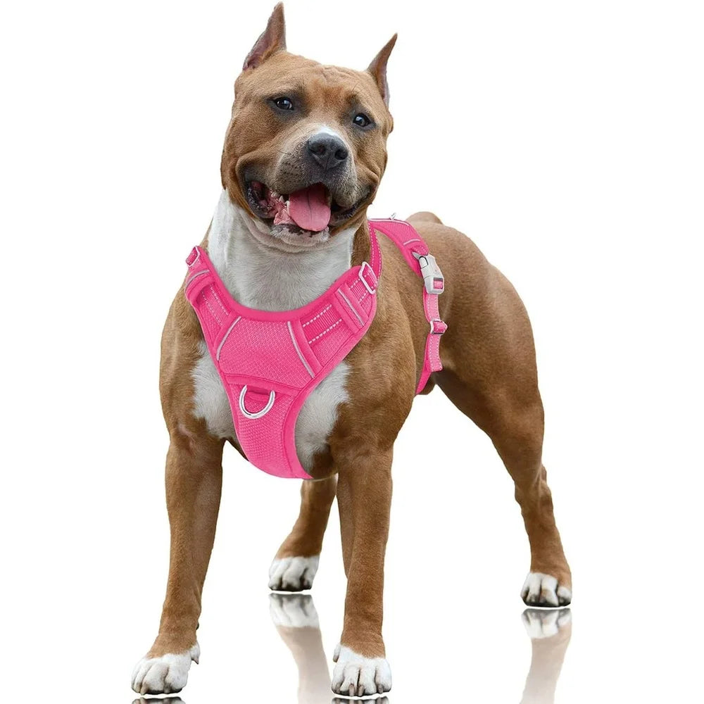 XMSJ No Pull Dog Harness Reflective Clip With ID Pocket