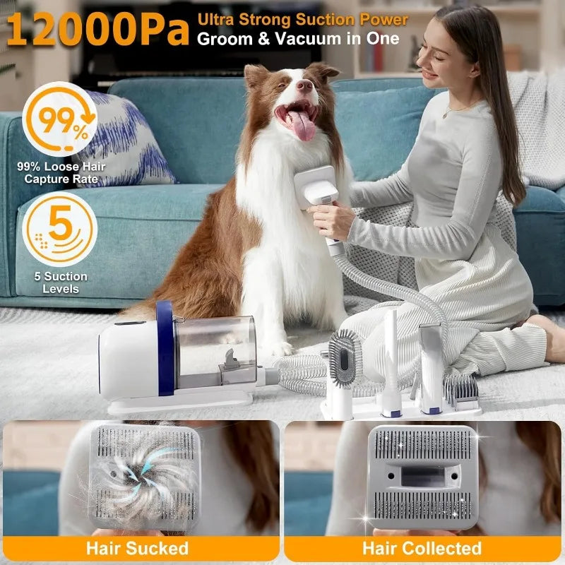 Dog Grooming Vacuum Kit With Clipper Nail Grinder