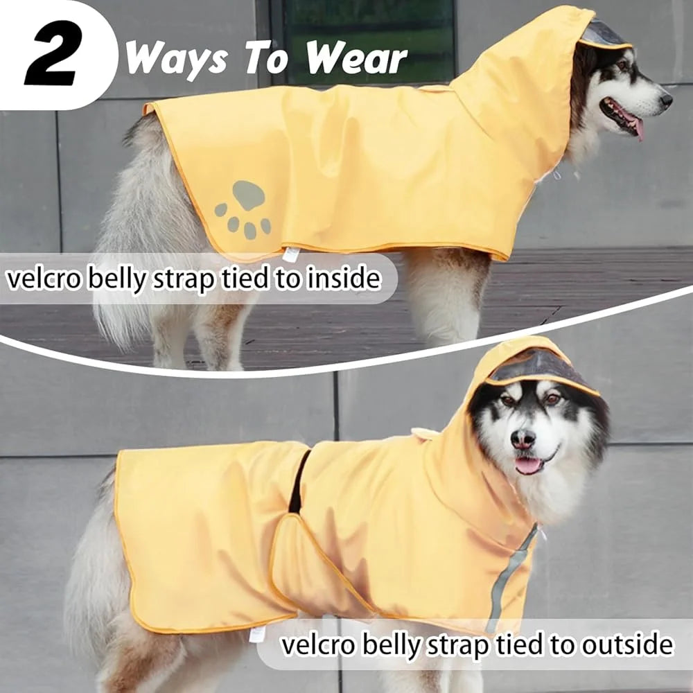 HighConcerned Dog Hooded Reflective Raincoat Jacket