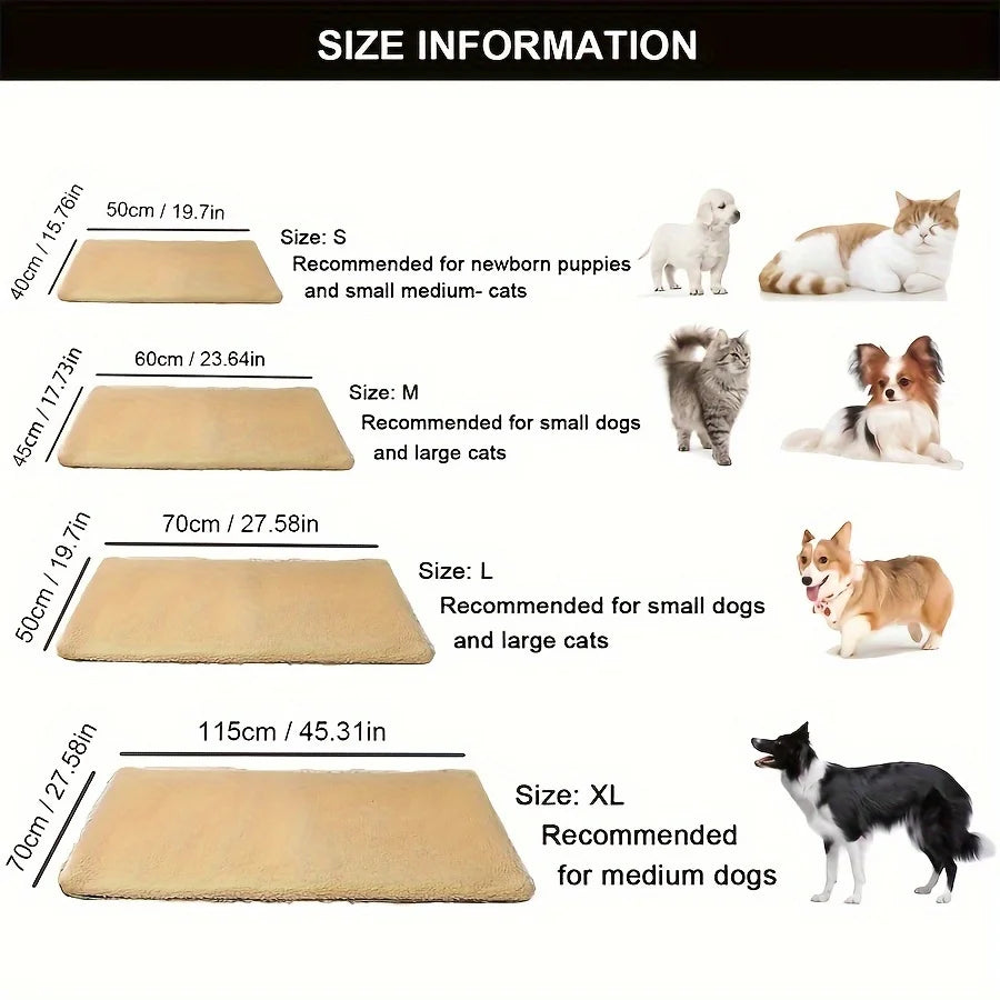 NONECN Self-Warming Pet Pad Blanket Thermal Bed Mat For Cats