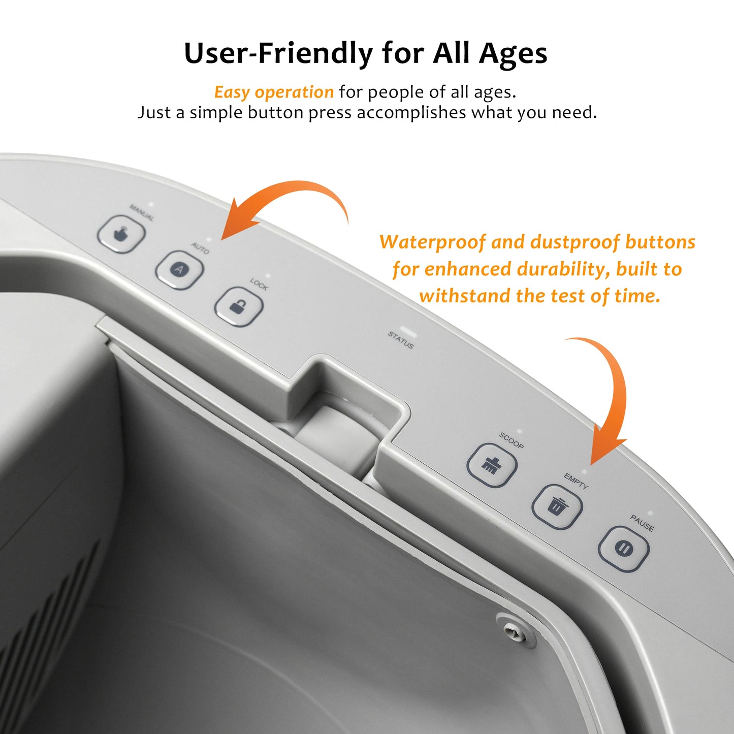 Furoomate Self Cleaning Cat Litter Box Open Top Safety Sensors