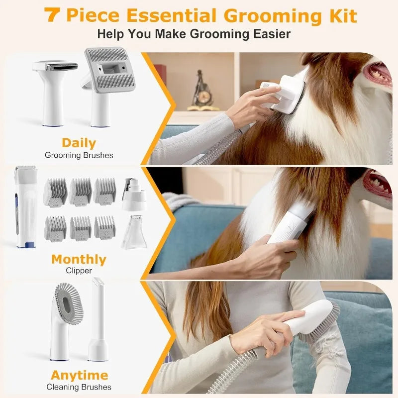 Dog Grooming Vacuum Kit With Clipper Nail Grinder
