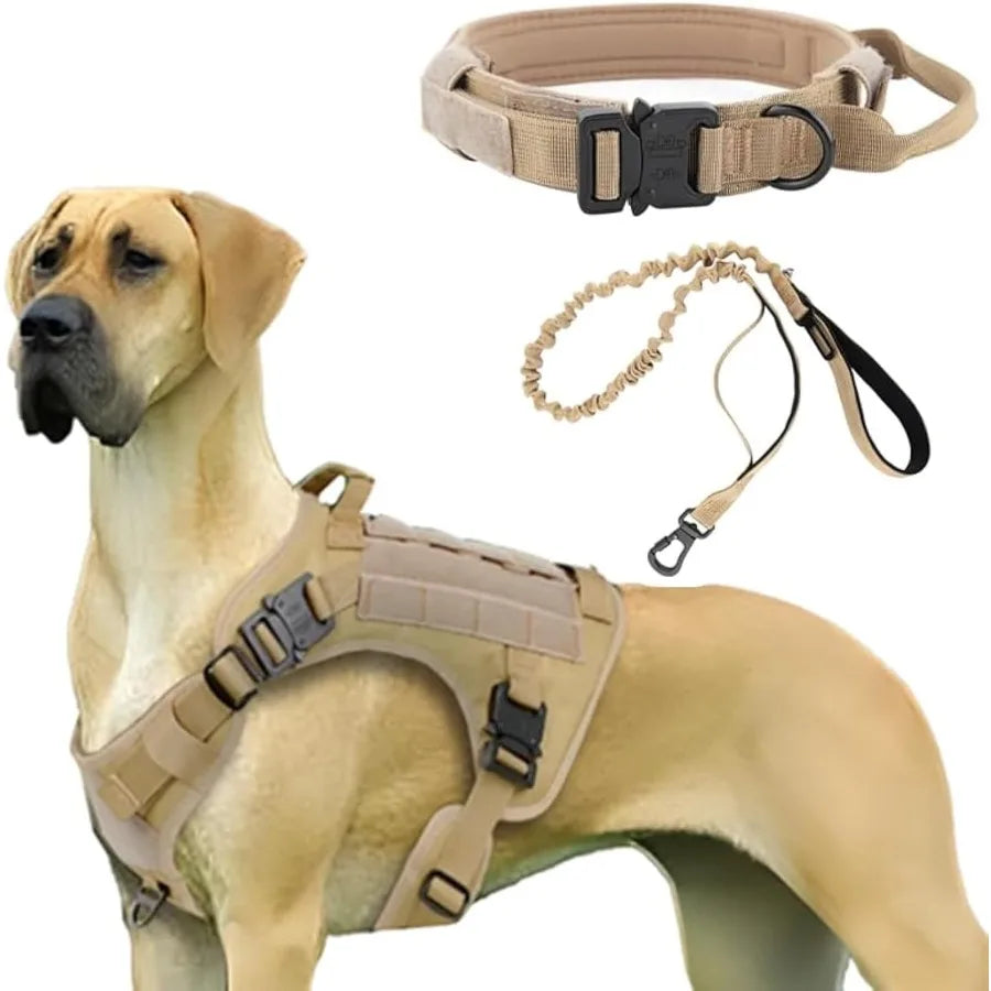 High Concerned Tactical Dog Harness with Handle and Molle Vest