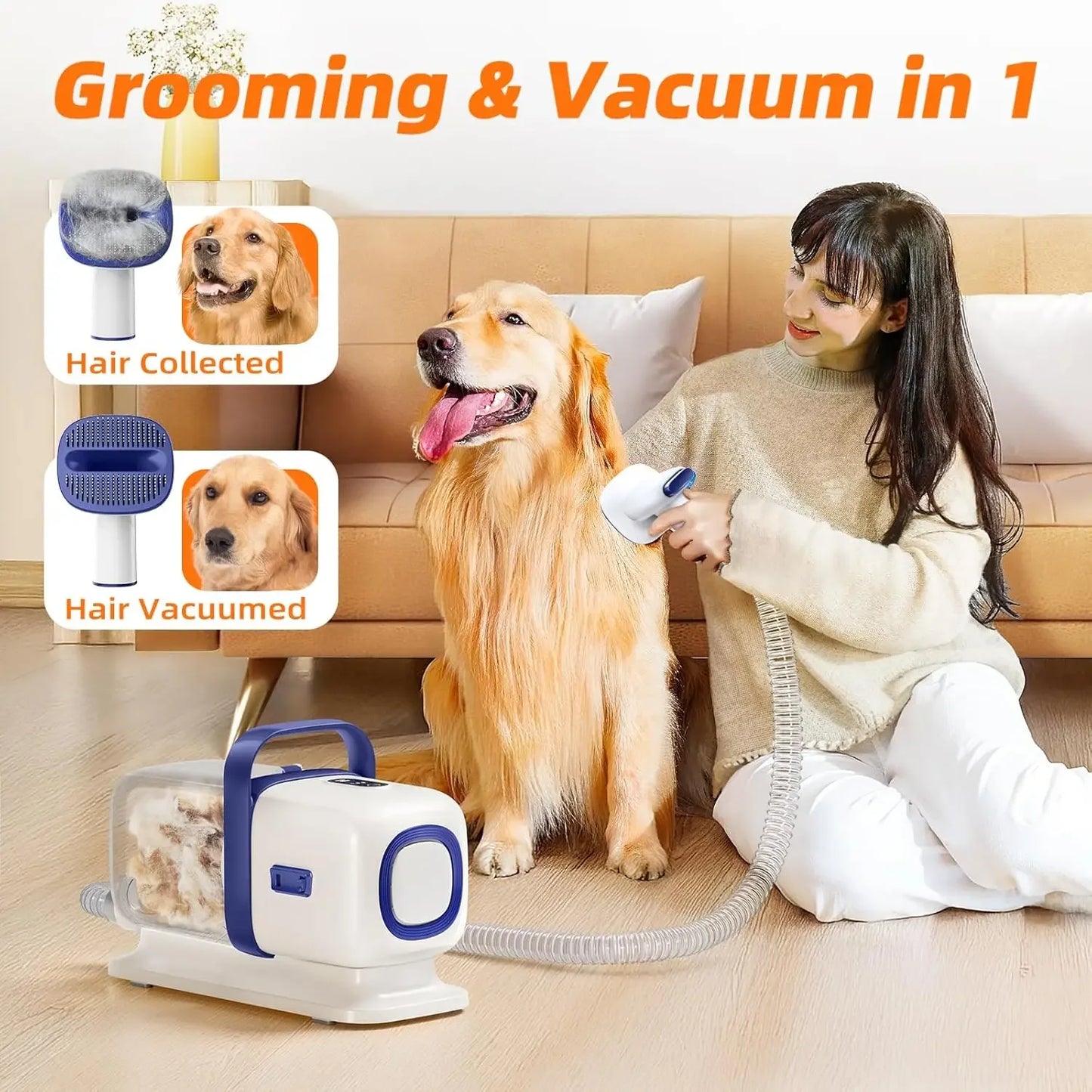 XMSJ Dog Grooming Kit With Vacuum Low Noise Clipper Set