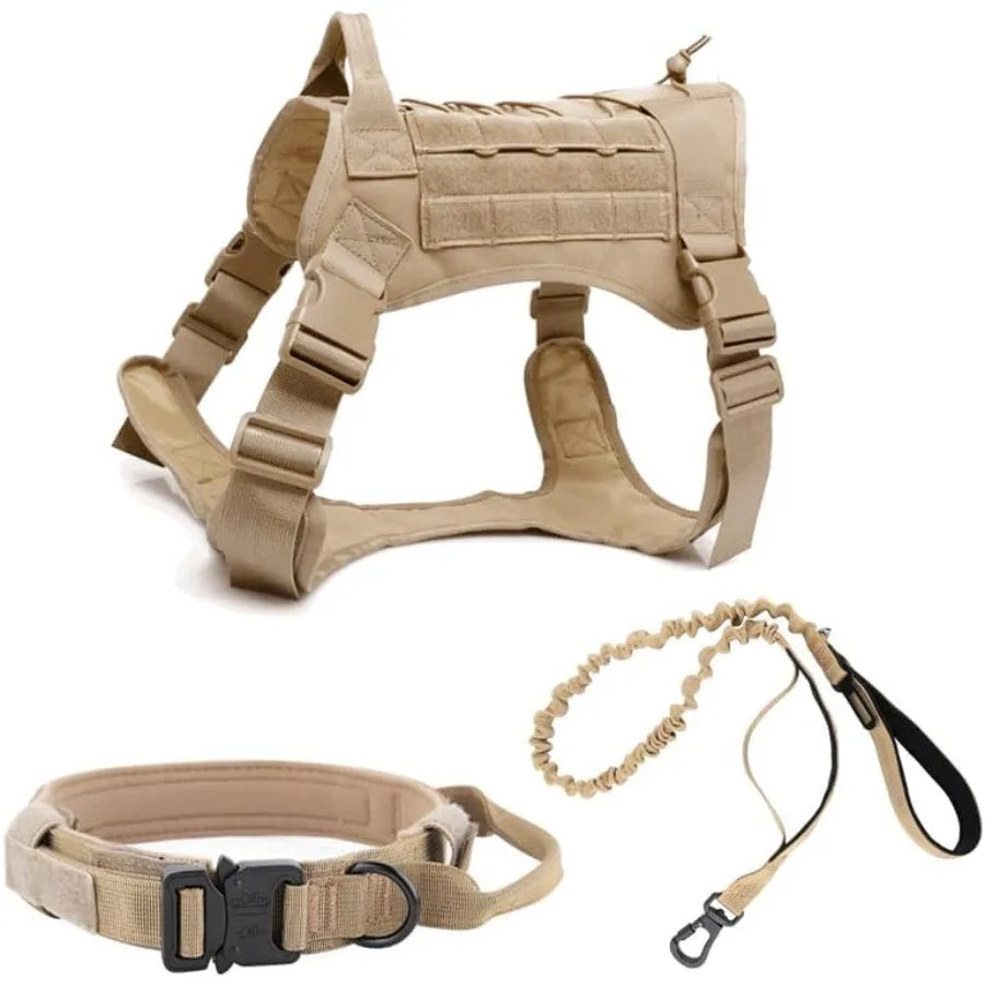 High Concerned Tactical Dog Harness with Handle and Molle Vest