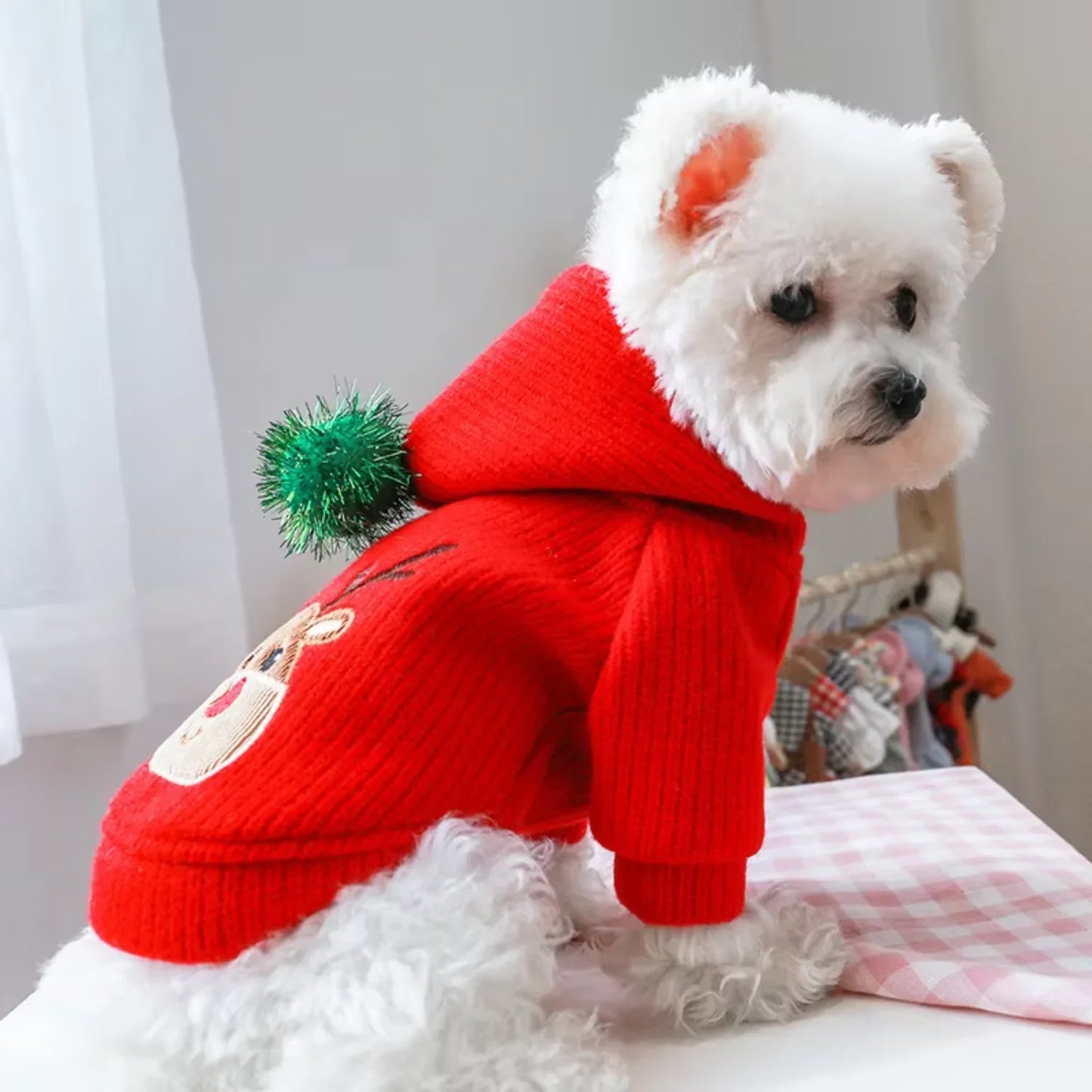 Winter Dog Coat Dress Warm Puppy Outfit Christmas Style