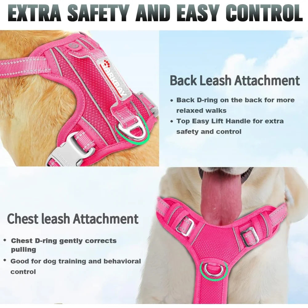 XMSJ No Pull Dog Harness Reflective Clip With ID Pocket