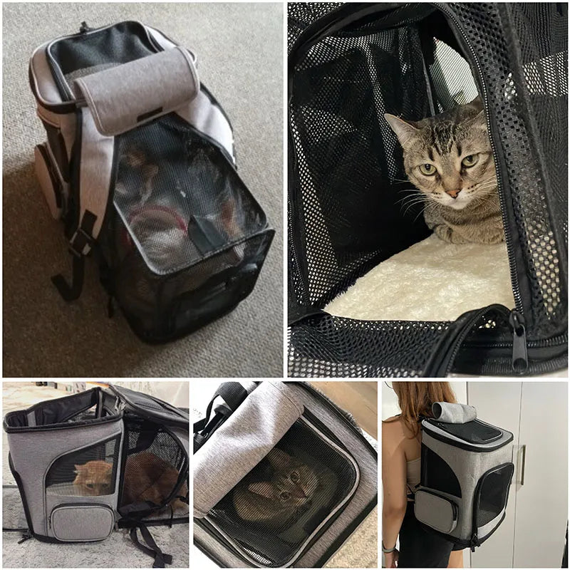 Breed Breathable Cat and Dog Carrier Backpack Travel Bag