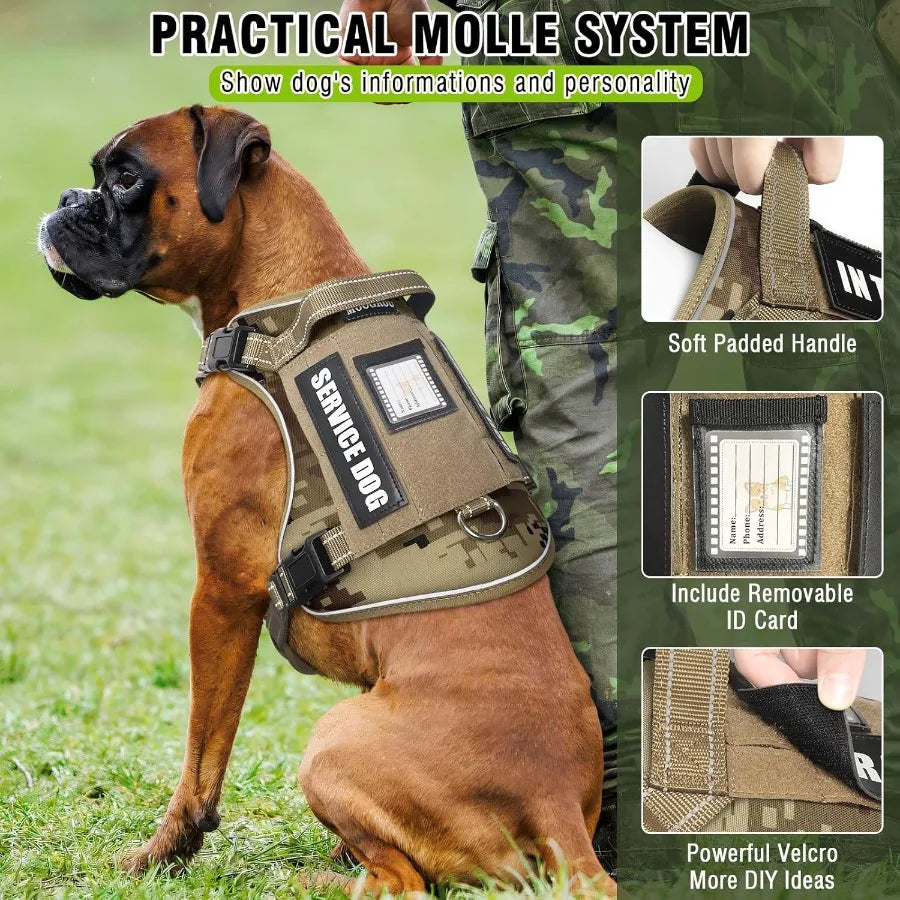 Hign-concerned Tactical Dog Harness and Leash Set Reflective