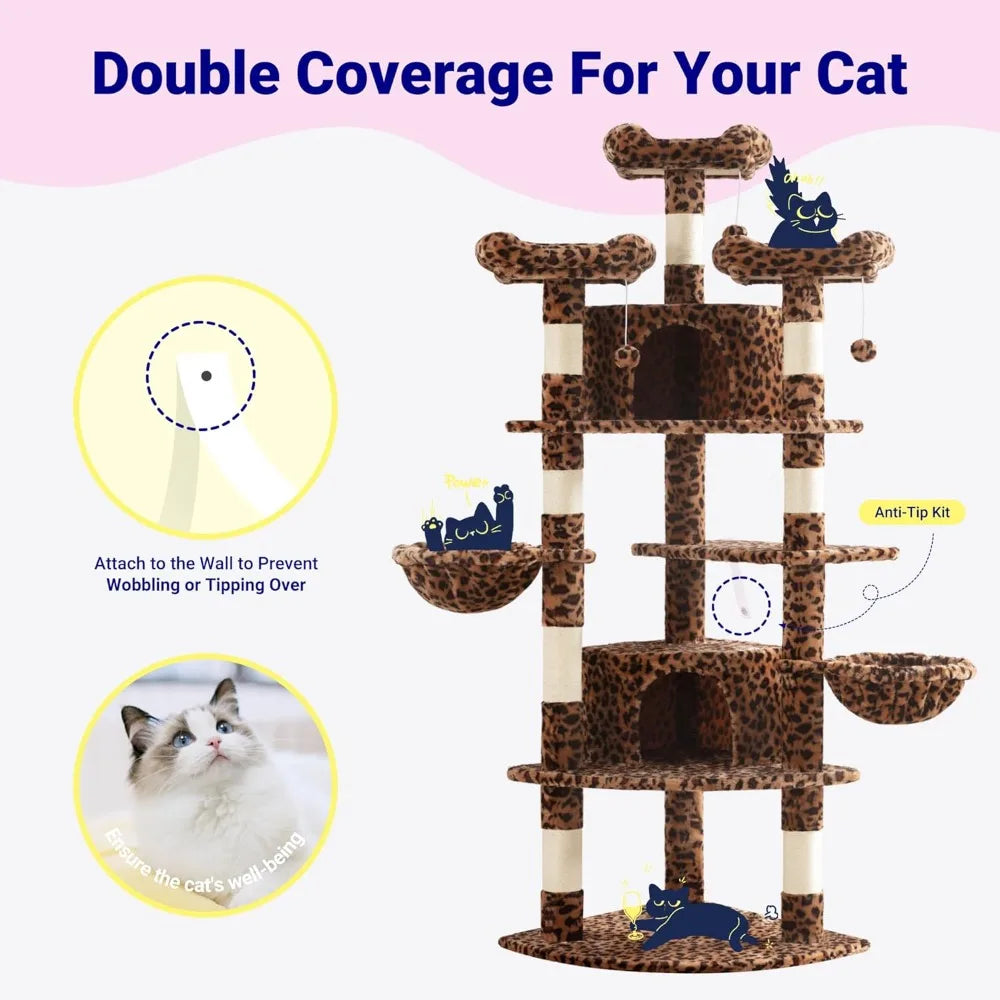 Indoor Corner Cat Tower With Cozy Baskets And Houses