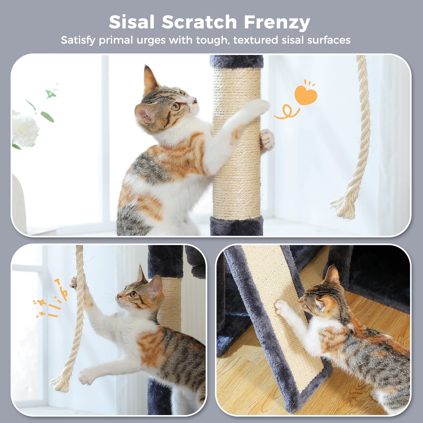 PAWZ Road Five Level Cat Tree Tower Sisal Scratching Posts