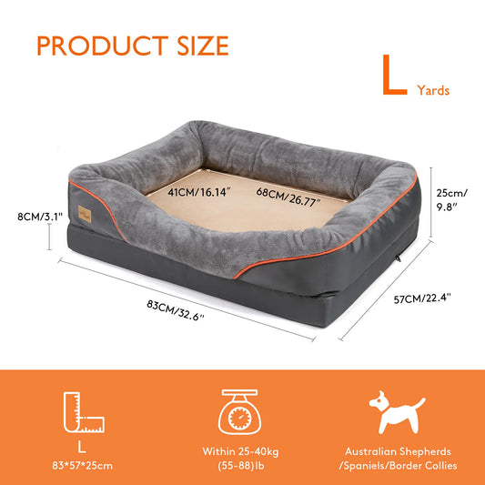 BINGOPAWCN Large Dog Bed Anti Allergy Washable Fleece Cover Waterproof
