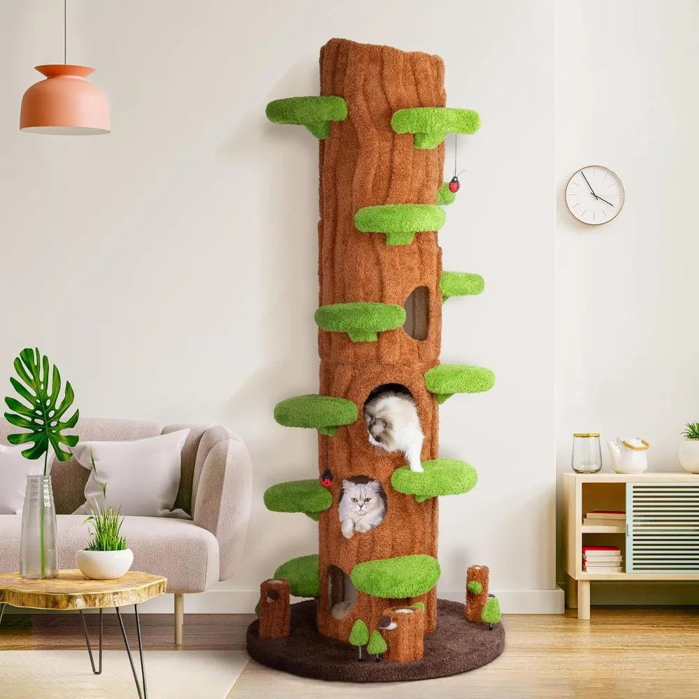 Indoor Cat Tree Tower With Plush Cushion And Scratching Board
